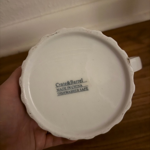 Crate & Barrel White Ribbed Pitcher - Picture 4 of 5